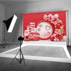 Lofaris Valentine’s Day Photography Backdrop Red Rose Kiss Mark Background Romantic Heart Box Photo Prop