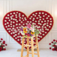 Lofaris Valentine’s Day Photography Backdrop Red White Rose Heart Background Luxury Chandelier Photo Prop