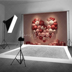 Lofaris Valentine’s Day Pillow Heart Photography Backdrop Red Pink Cushions Gift Boxes Photo Background Cozy Love Room Prop