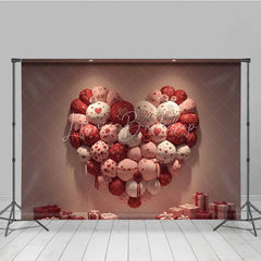 Lofaris Valentine’s Day Pillow Heart Photography Backdrop Red Pink Cushions Gift Boxes Photo Background Cozy Love Room Prop
