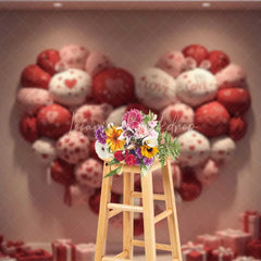 Lofaris Valentine’s Day Pillow Heart Photography Backdrop Red Pink Cushions Gift Boxes Photo Background Cozy Love Room Prop