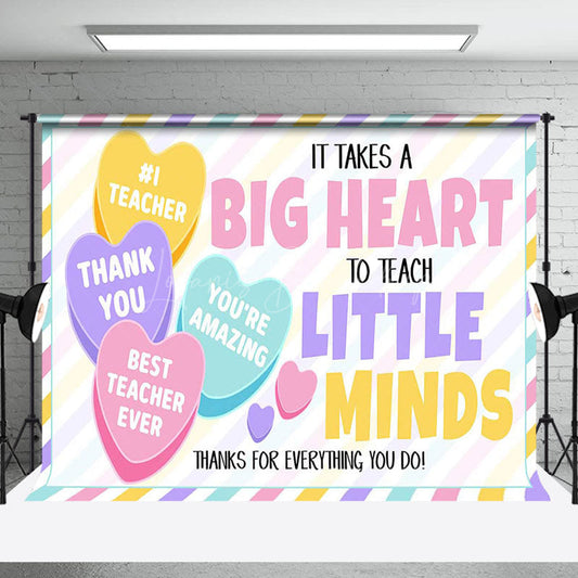 Lofaris Valentines Heart Big Little Minds Backdrop