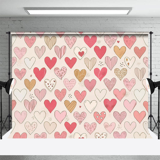 Lofaris Various Heart Shaped Pattern Valentines Day Backdrop