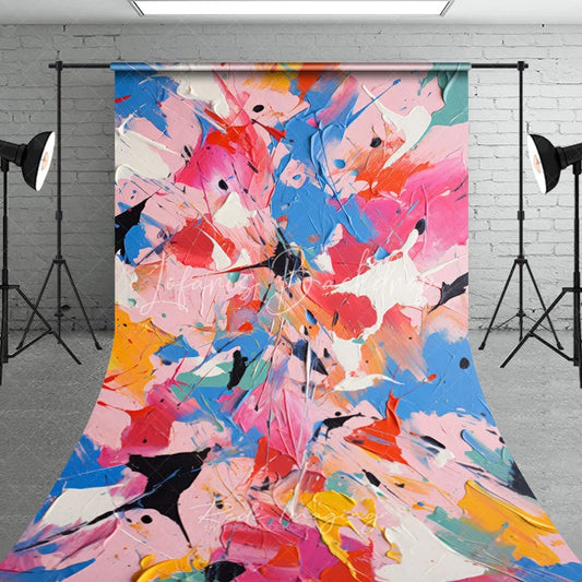 Lofaris Vibrant Abstract Paint Splatter Sweep Backdrop Colorful Textured Art Photography Background