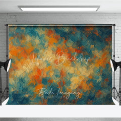 Lofaris Vibrant Abstract Textured Photography Backdrop Painterly Teal Orange Cream Brushstrokes Art Style