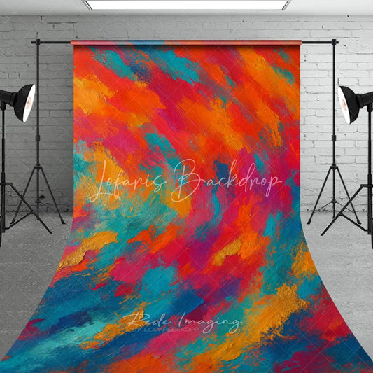 Lofaris Vibrant Abstract Textured Sweep Backdrop Multi-Color Artistic Brushstrokes for Photography Modern Art Style