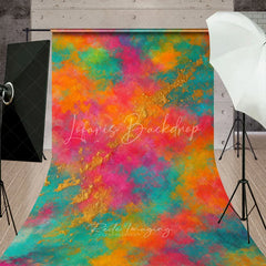 Lofaris Vibrant Colorful Abstract Sweep Backdrop with Gold Accents Artistic Painterly Texture for Photography