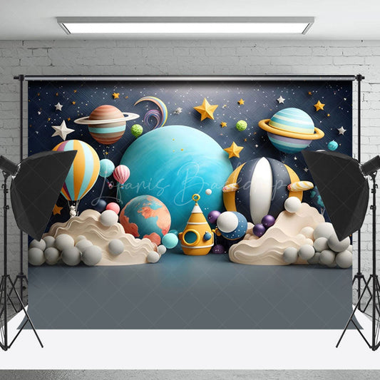 Lofaris Vibrant Galactic Adventure Planet Space Backdrop