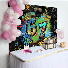 Lofaris Vibrant Graffiti Art 7th Birthday Backdrop A Legend Since Still Going Strong Hip Hop Party Decor