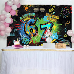 Lofaris Vibrant Graffiti Art 7th Birthday Backdrop A Legend Since Still Going Strong Hip Hop Party Decor