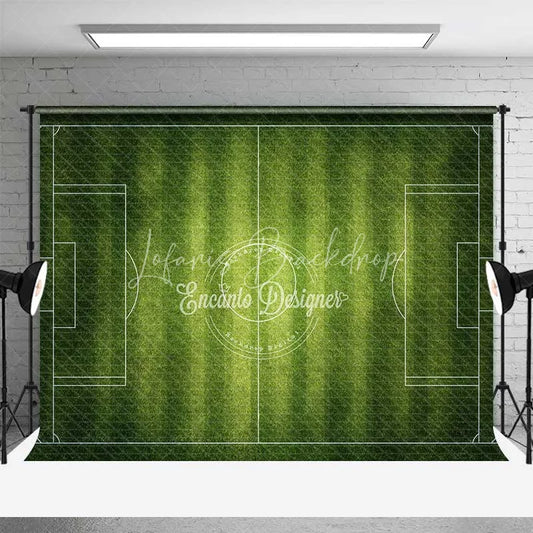Lofaris Vibrant Green Soccer Field Sports Game Backdrop Football Party Photography Background for Kids Birthday