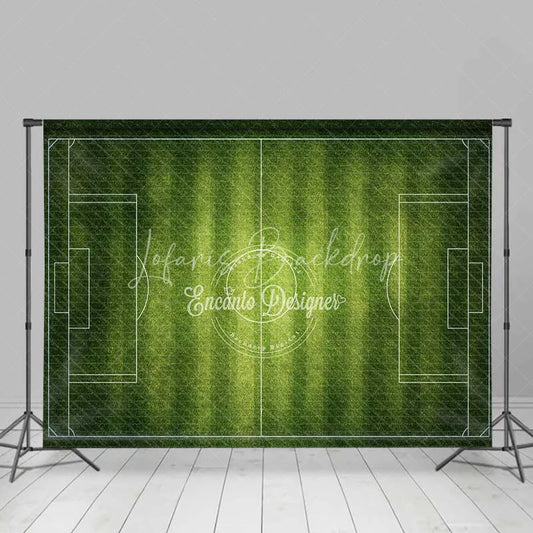 Lofaris Vibrant Green Soccer Field Sports Game Backdrop Football Party Photography Background for Kids Birthday