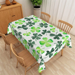 Lofaris Vibrant Green Watercolor Clover Rectangle Tablecloth Lucky Shamrock St Patricks Day Table Cover
