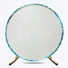 Lofaris Vibrant Light Blue and Turquoise Glitter Disco Round Backdrop Sparkling Celebration Party Decor for Events