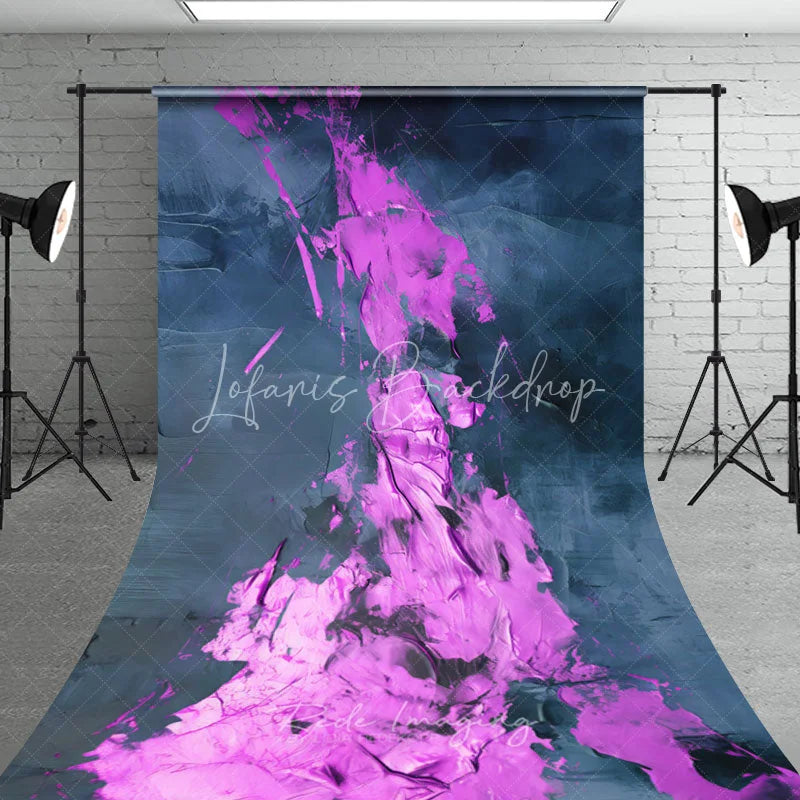 Lofaris Vibrant Magenta Pink and Dark Gray Abstract Textured Paint Stroke Sweep Backdrop Modern Artistic Photo Studio Decor