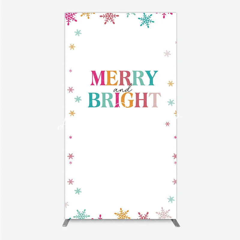 Lofaris Vibrant Multi-color Snowflake Merry and Bright Rectangle Arch Backdrop Festive Winter Holiday Party Decor