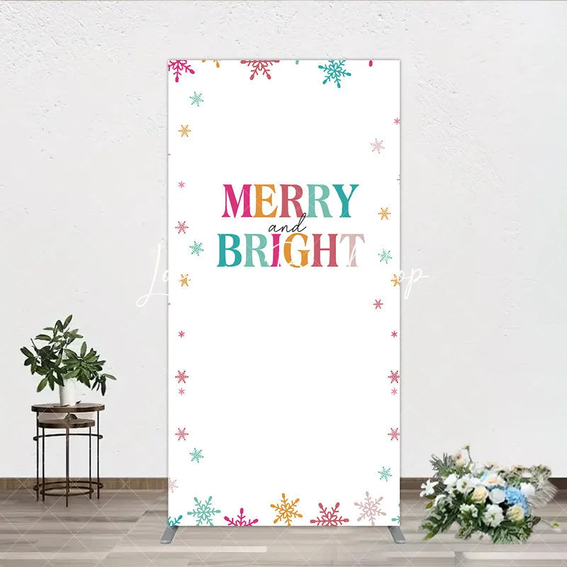 Lofaris Vibrant Multi-color Snowflake Merry and Bright Rectangle Arch Backdrop Festive Winter Holiday Party Decor