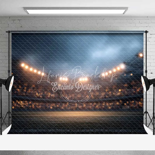 Lofaris Vibrant Night Stadium Field Sports Backdrop with Bright Lights Grand Game Day Event and Party Decor