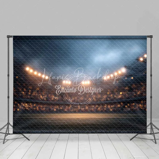 Lofaris Vibrant Night Stadium Field Sports Backdrop with Bright Lights Grand Game Day Event and Party Decor