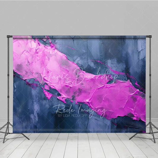 Lofaris Vibrant Pink and Deep Blue Abstract Textured Photography Backdrop Modern Art Studio Photo Prop for Portraits
