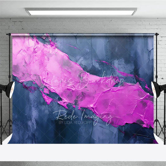 Lofaris Vibrant Pink and Deep Blue Abstract Textured Photography Backdrop Modern Art Studio Photo Prop for Portraits