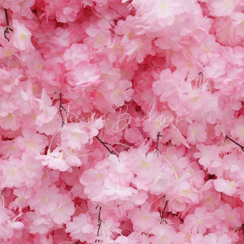 Lofaris Vibrant Pink Cherry Blossom Artificial Flower Wall Elegant Wedding Party and Baby Shower Photo Decor