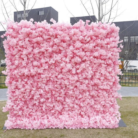 Lofaris Vibrant Pink Cherry Blossom Artificial Flower Wall Elegant Wedding Party and Baby Shower Photo Decor