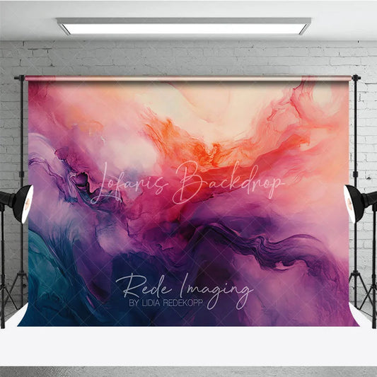 Lofaris Vibrant Pink Purple Orange Teal Abstract Fluid Art Photography Backdrop Artistic Dreamy Studio Background