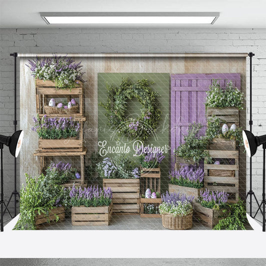 Lofaris Vibrant Spring Scene Lavender Daisy Easter Backdrop