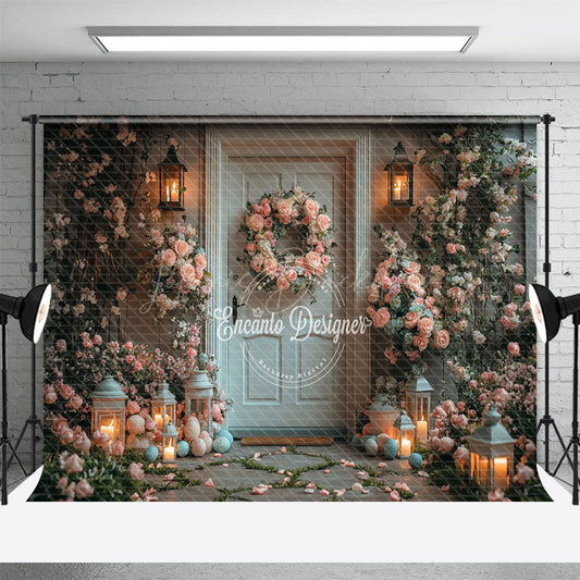 Lofaris Vine Floral Wreath Door Easter Spring Photo Backdrop