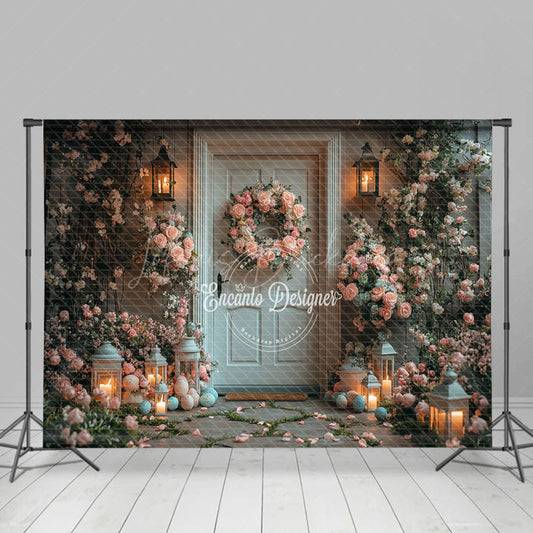 Lofaris Vine Floral Wreath Door Easter Spring Photo Backdrop