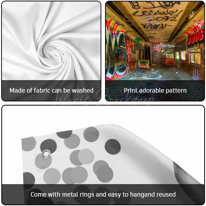 Lofaris Vintage Abandoned Graffiti Subway Garage Door Banner