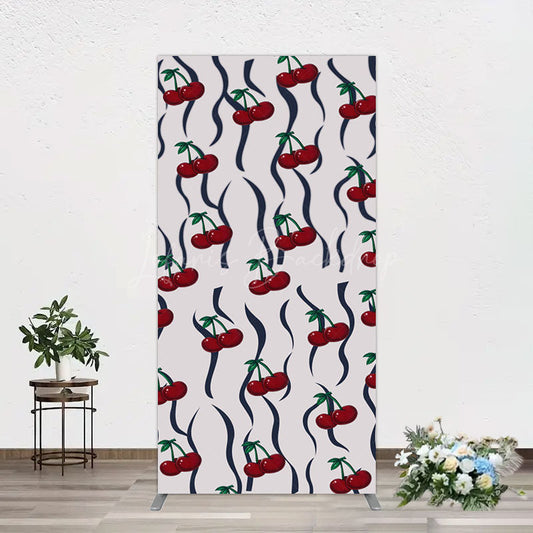 Lofaris Vintage Abstract Red Cherry Birthday Rectangle Backdrop