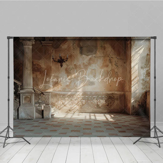 Lofaris Vintage Architecture Backdrop Ancient Stone Pillar and Old Wall Photography Background for Retro Portrait