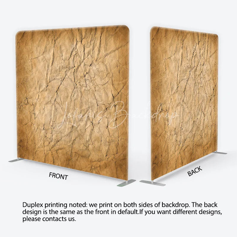 Lofaris Vintage Brown Crumpled Paper Texture Square Double-Sided Backdrop Rustic Photography Studio Background