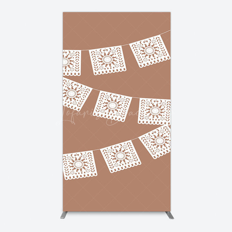 Lofaris Vintage Brown Wedding Paper Cut Banner Arch Backdrop