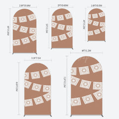 Lofaris Vintage Brown Wedding Paper Cut Banner Arch Backdrop