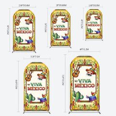Lofaris Vintage Cactus Skull Viva Mexico Party Arch Backdrop