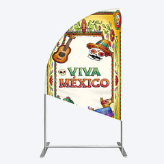 Lofaris Vintage Cactus Skull Viva Mexico Party Half Moon Arch Backdrop