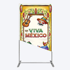 Lofaris Vintage Cactus Skull Viva Mexico Party Rectangle Backdrop