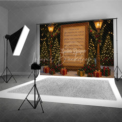 Lofaris Vintage Christmas Carol Sheet Music Photography Backdrop ’Cantique de No?l’ O Holy Night Themed Background