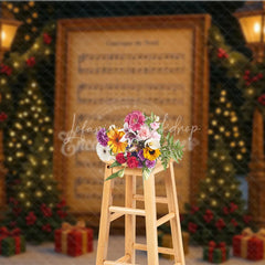 Lofaris Vintage Christmas Carol Sheet Music Photography Backdrop ’Cantique de No?l’ O Holy Night Themed Background