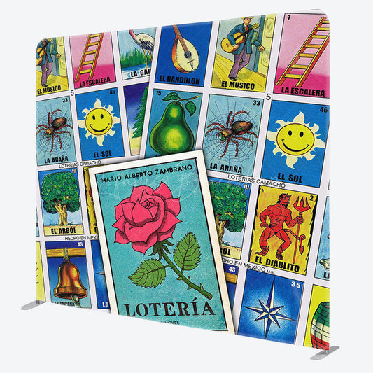 Lofaris Vintage Colorful Card Game Square Tension Backdrop