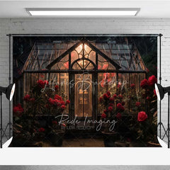 Lofaris Vintage Greenhouse Rose Photography Backdrop Rainy Garden Glass House Floral Photo Background Romantic Valentine Booth Prop