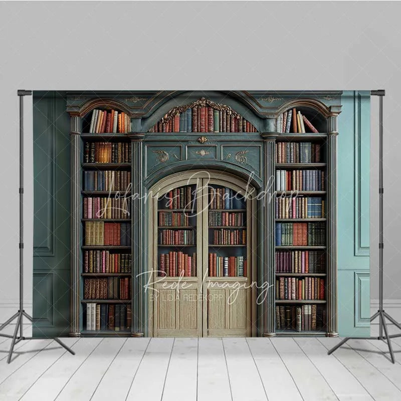 Lofaris Vintage Library Bookshelf Backdrop Magic School Study Room Photography Background Antique Bookcase Photo Prop