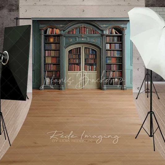 Lofaris Vintage Library Bookshelf Sweep Photo Backdrop Retro Study Room Wood Floor Background Magic School Prop