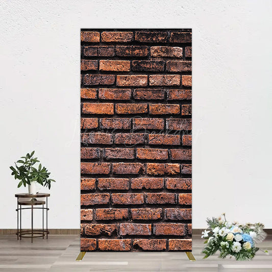 Lofaris Vintage Rural Red Black Brick Wall Rectangle Backdrop