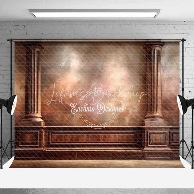 Lofaris Vintage Wall Photography Backdrop Ornate Wood Columns with Textured Fine Art Portrait Background