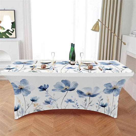 Lofaris Vintage Watercolor Blossom Flower Stretch Table Cover