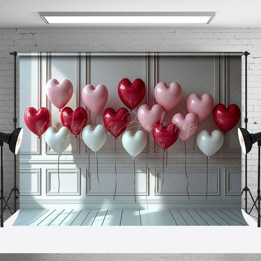 Lofaris Vintage White Wall Romantic Balloons Photo Backdrop